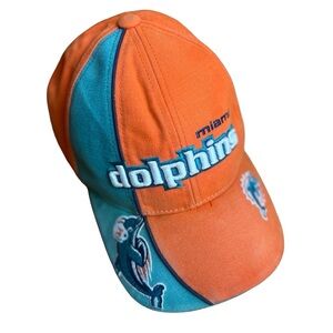 Miami Dolphins Hat NFL Pro Line Reebok Orange Teal 90’s Vintage Cap Adjustable